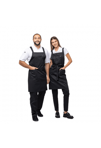 Universal water-repellent apron with a bib ARVIKO black