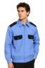 The Security Guard's blue shirt 