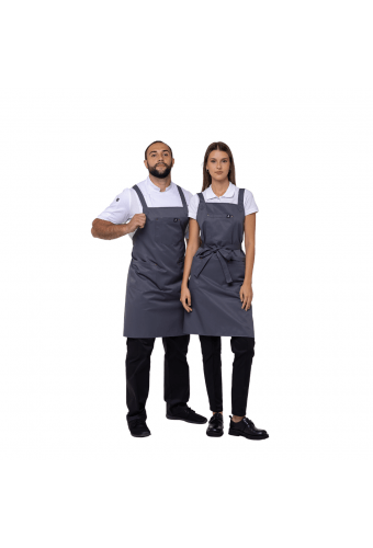 Universal water-repellent apron with a bib ARVIKO gray