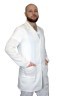 Классический белый мужской халат с длинным рукавом на пуговицах