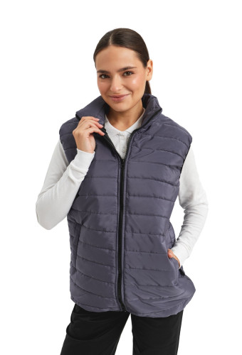 Unisex gray vest with synthetic padding