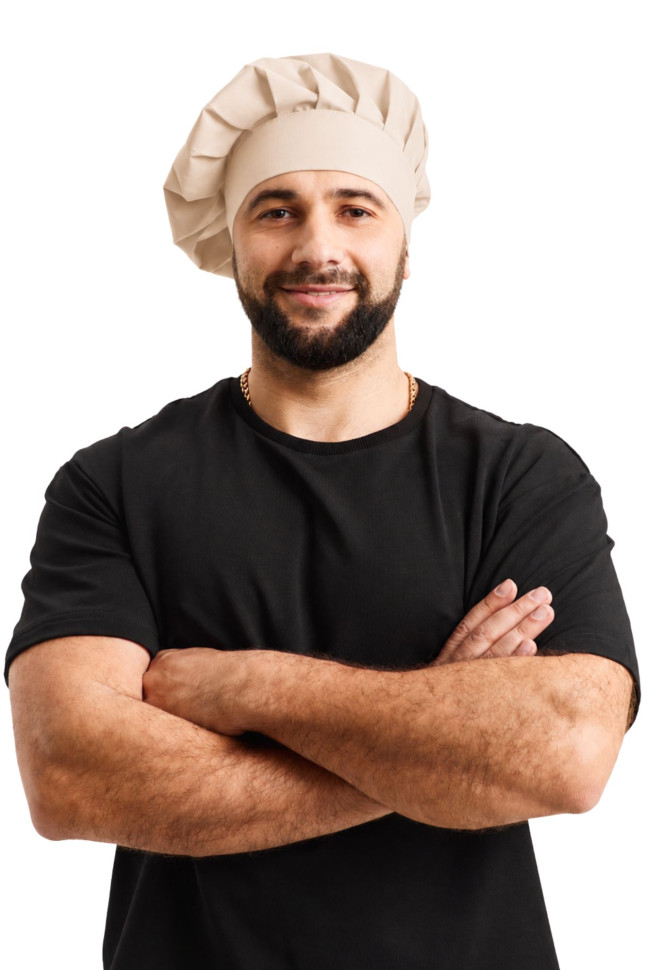 Шапка кухарська Lux-Form БЕЗЕ Бежева 103257
