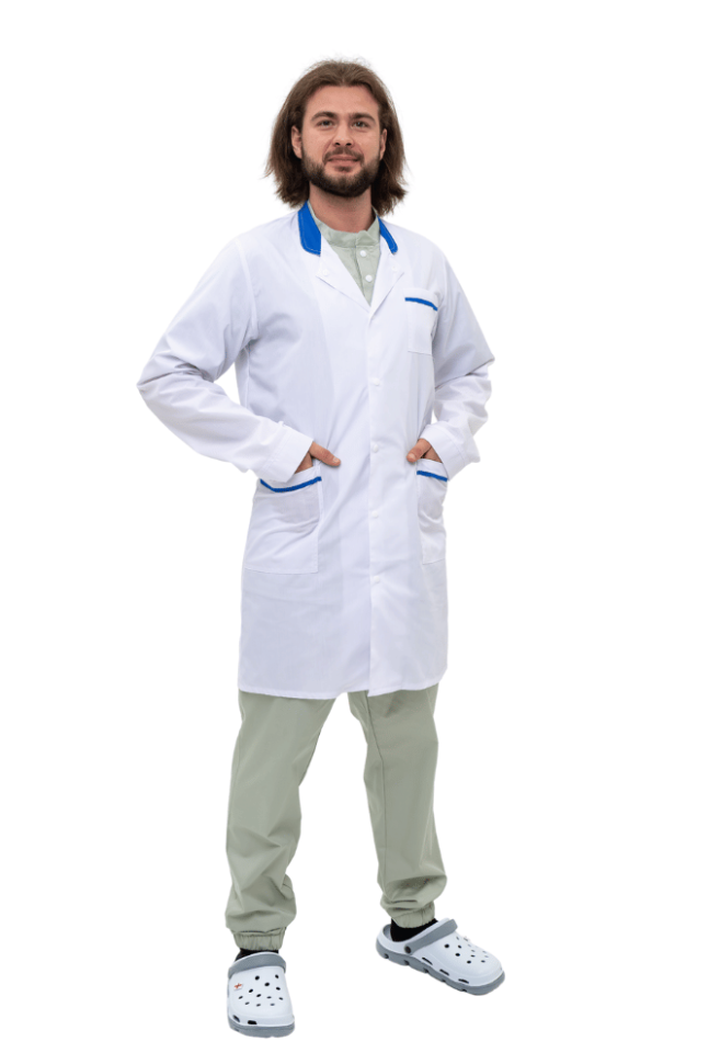 Halat medical pentru bărbați „BILLON” alb