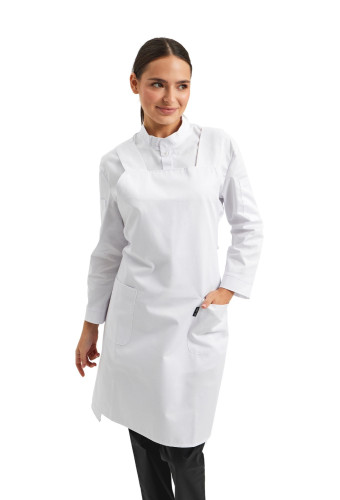 Water-repellent apron dress "Dress" white
