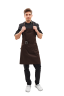 Water-repellent apron for chef/waiter with bib, brown