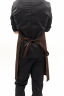 Water-repellent apron for chef/waiter with bib, brown