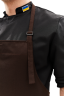 Water-repellent apron for chef/waiter with bib, brown