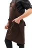 Water-repellent apron for chef/waiter with bib, brown