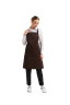 Water-repellent apron for chef/waiter with bib, brown