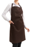 Water-repellent apron for chef/waiter with bib, brown