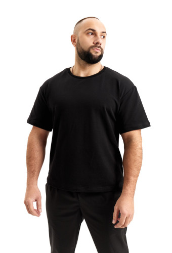 Tricou unisex negru supradimensionat 