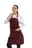 Фартук с нагрудником "Милан" бордовый с люверсами - Фартук с нагрудником "Милан" бордовый с люверсами