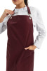 Фартук с нагрудником "Милан" бордовый с люверсами - Фартук с нагрудником "Милан" бордовый с люверсами