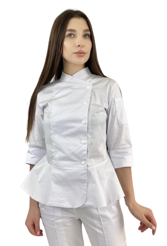 Geaca universala "Peplum" alba pentru femei