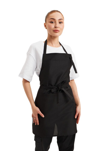 Фартук с нагрудником до колен "Габардин" черный