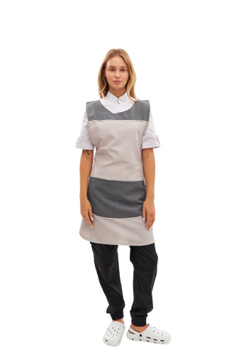 Apron with bib "Coquette" Grey