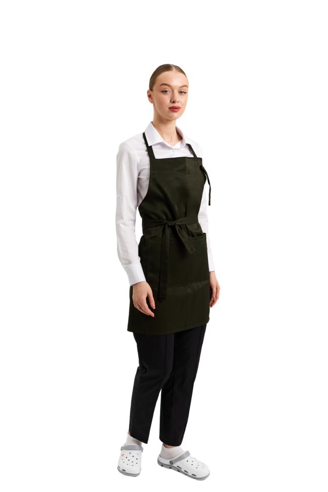 Apron with bib to knees water-repellent Lux-Form Light, khaki