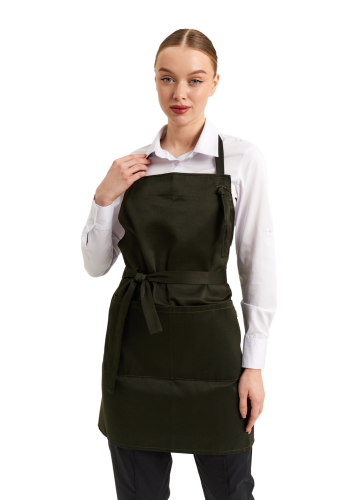 Șorț cu bavetă până la genunchi, hidrofugă Lux-Form Light, kaki