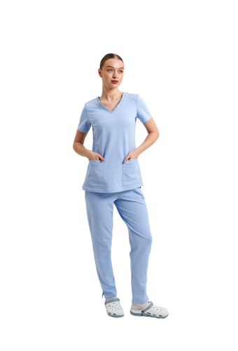 Жіночий медичний трикотажний костюм Верона, блакитний
