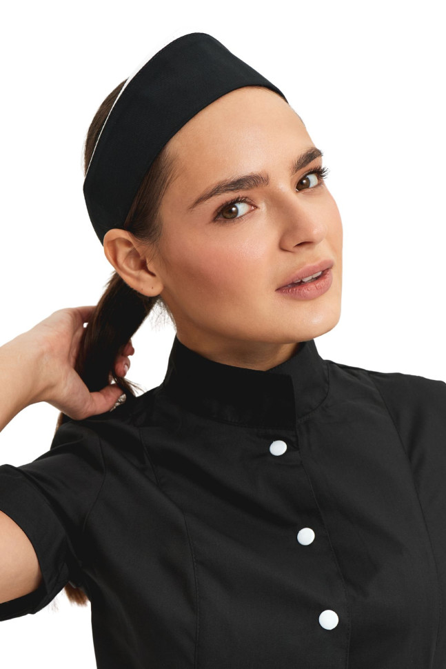 Текстильная повязка-ободок для персонала HoReCa и ритейла, белая