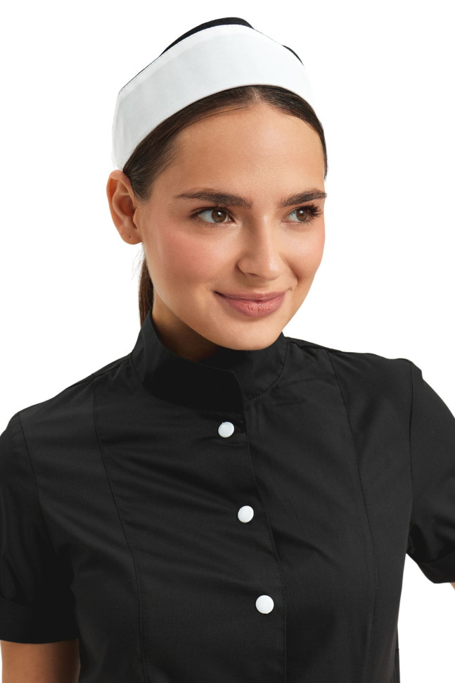 Текстильная повязка-ободок для персонала HoReCa и ритейла, белая