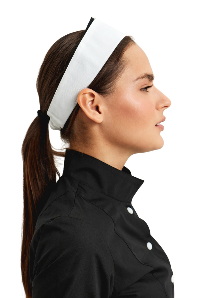 Текстильная повязка-ободок для персонала HoReCa и ритейла, белая