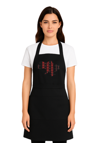 Фартук с нагрудником универсальный под заказ с вышивкой