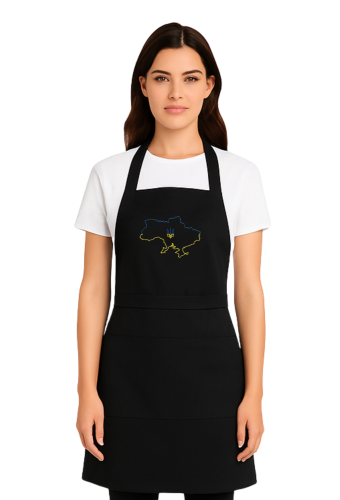 Фартук с нагрудником универсальный под заказ с вышивкой 