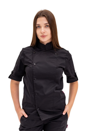 Китель поварской черный  &quot;Спорт&quot;  Китель поварской черный  "Sport"