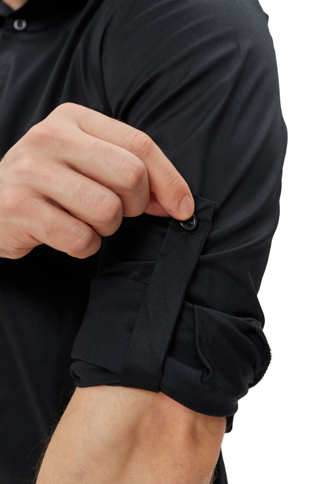 Черная мужская класическая рубашка Lux Form для барменов/официантов 