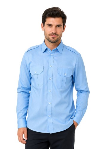 Men's long sleeve uniform shirt, light blue