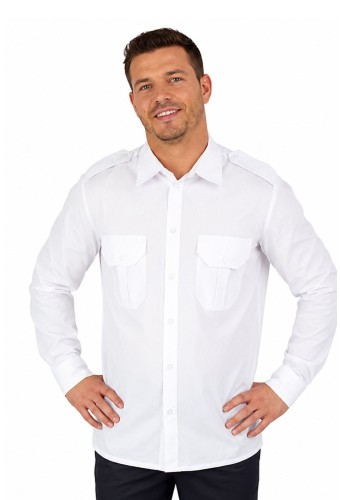 Men's long sleeve uniform shirt, white