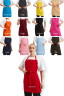 Knee-length apron with bib "Gabardine" blue