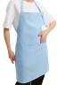 Knee-length apron with bib "Gabardine" blue