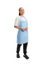 Knee-length apron with bib "Gabardine" blue