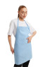 Knee-length apron with bib "Gabardine" blue
