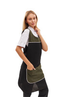 Фартук с нагрудником двусторонний "Кокетка" черно-зеленый