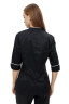 Women's chef's jacket black "Opera" with white piping