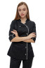 Women's chef's jacket black "Opera" with white piping