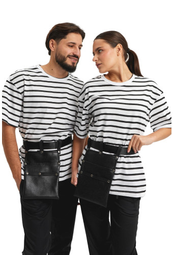 Tricou unisex supradimensionat cu dungi „Sailor”  