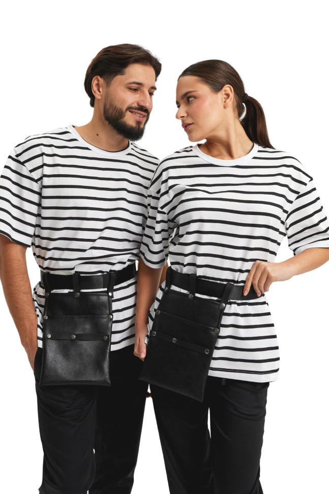 Tricou unisex supradimensionat cu dungi „Sailor”  
