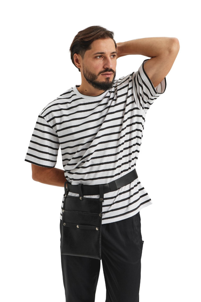 Tricou unisex supradimensionat cu dungi „Sailor”  