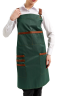 Water-repellent apron with bib chef/waiter green "Leather"