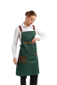 Water-repellent apron with bib chef/waiter green "Leather"