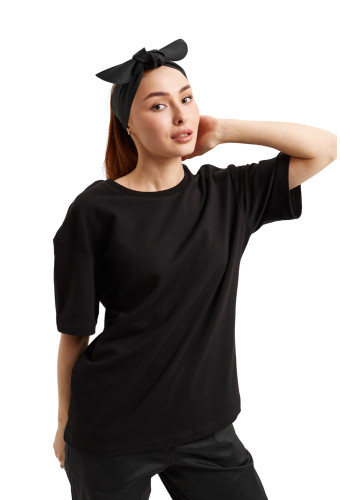 Tricou unisex negru supradimensionat 