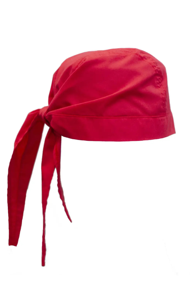 Chef's Hat Lux Form "Bandana" for pastry chefs/bakers, red