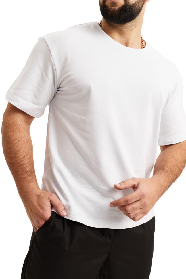 Tricou unisex alb supradimensionat  