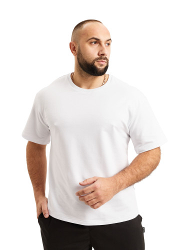 Tricou unisex alb supradimensionat  