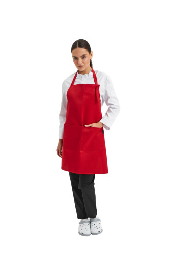 Apron with bib to knees water-repellent Lux-Form Light red