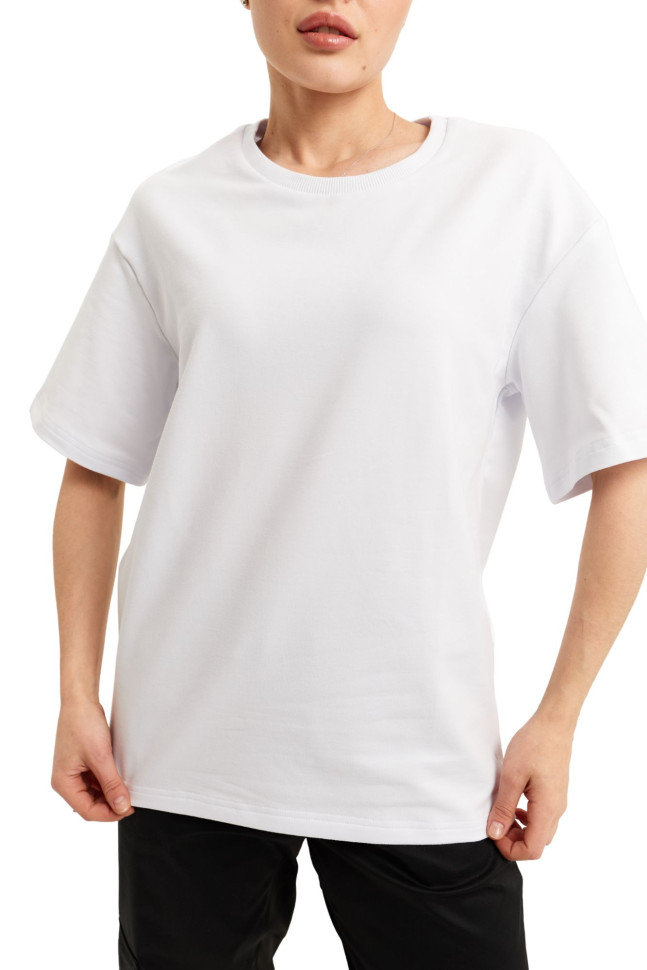 Tricou unisex alb supradimensionat